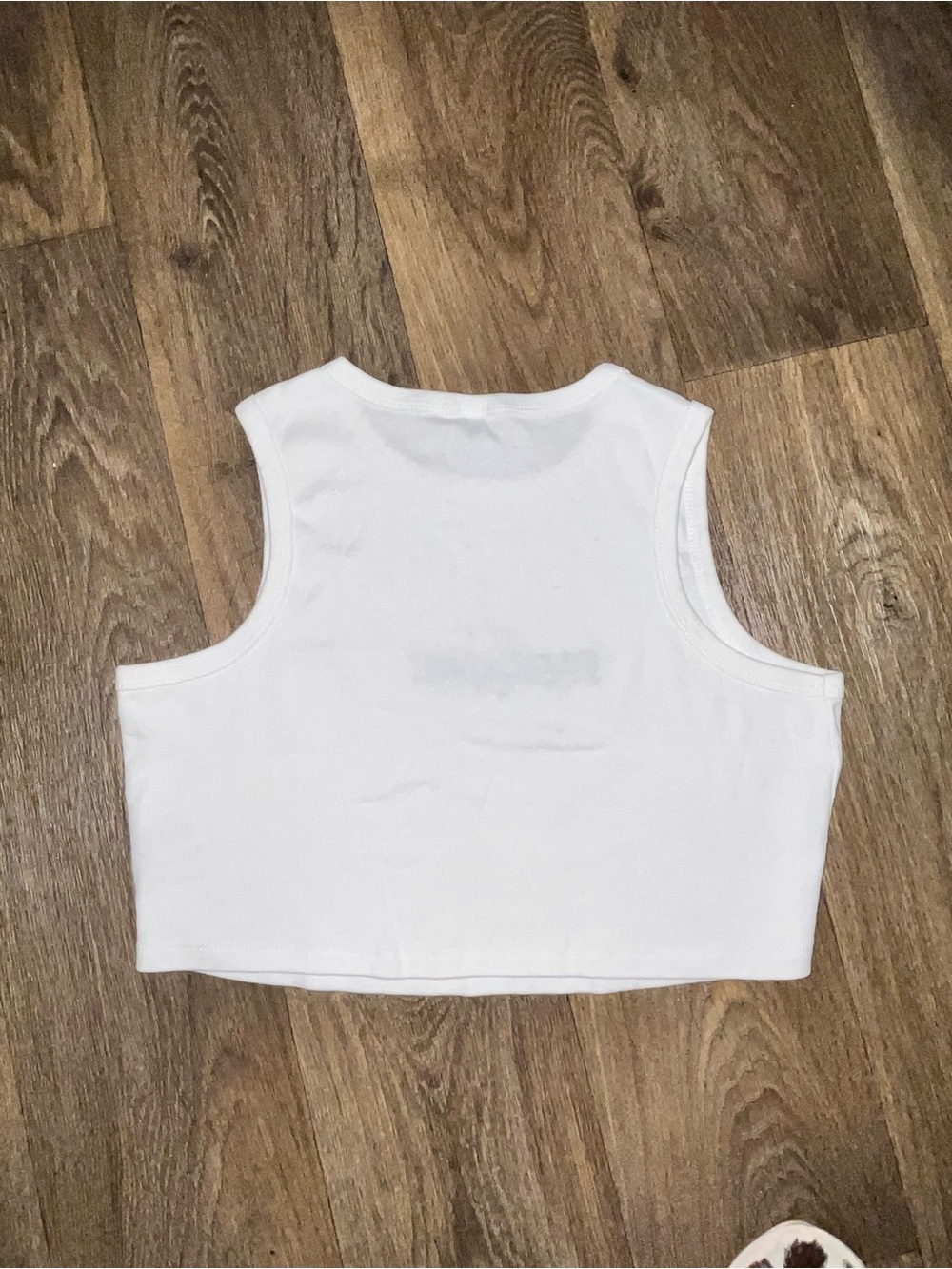 Basquiat White Crop Tank with Yellow Crown Graphic XL - Picture 5 of 8